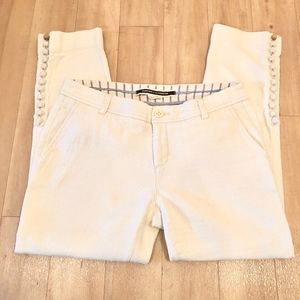 DAUGHTERS Ivory Admiral Button Trim Woven Pants